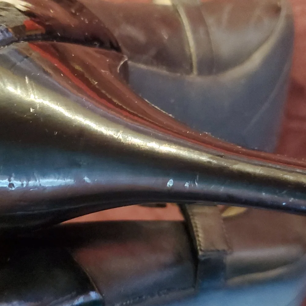 Kenneth Cole Reaction, Go 2 Town pointy toe pumps,  patent heel, size 7.5 - Picture 6 of 7